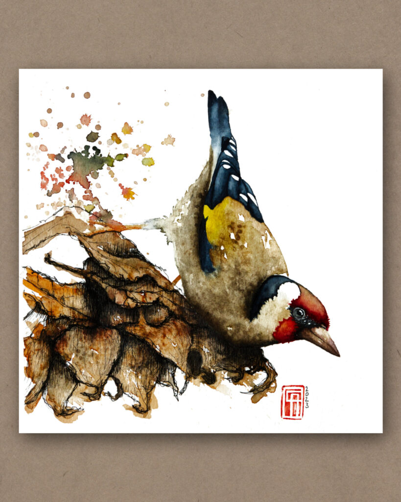 Aquarell eines Goldfinks