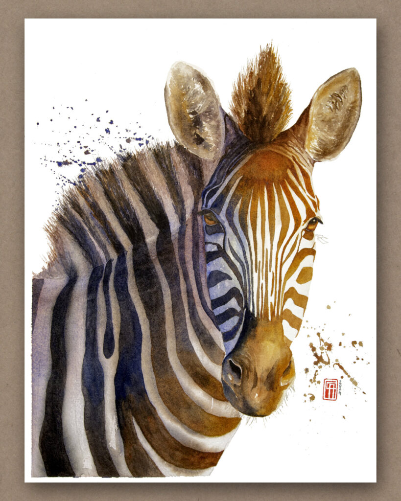Aquarell eines Zebra
