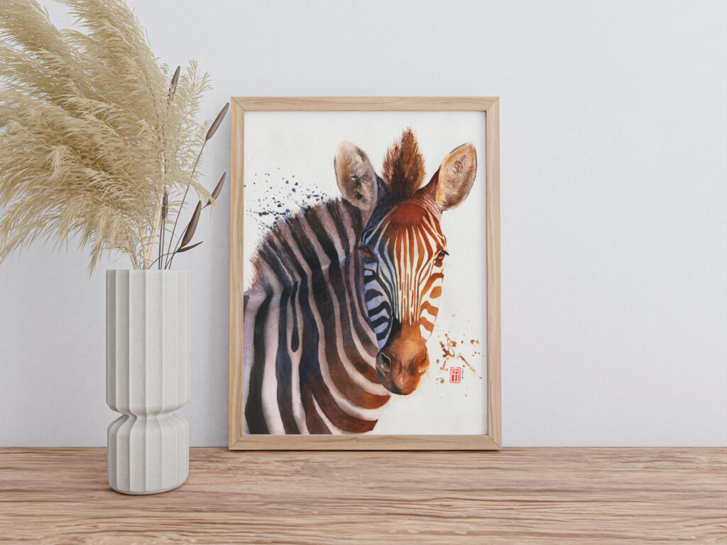 Aquarell eines Zebras