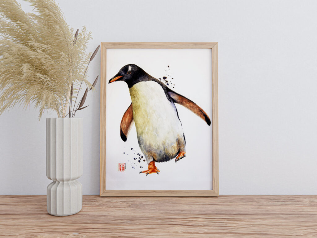 Aquarell eines Eselspinguin