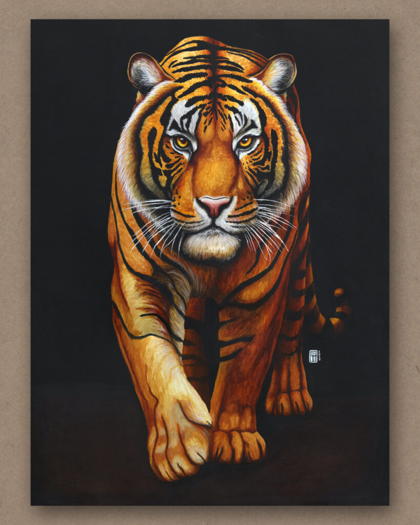 Aquarell eines bengalischen Königstiger