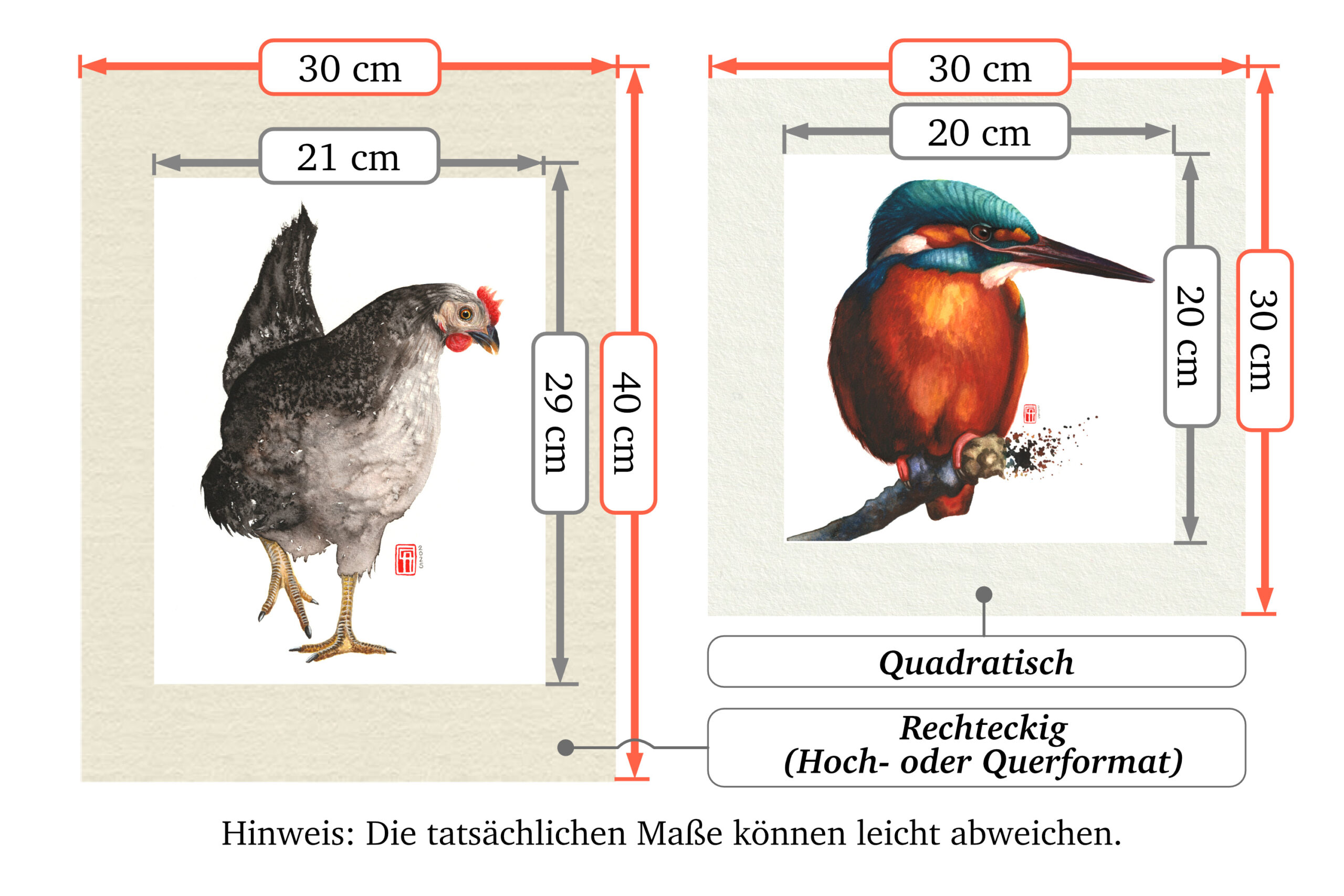 Optionen für Fine Art Prints meiner Aquarelle