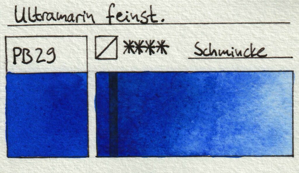 Swatch von Ultramarin feinst (PB29) von Schmicke
